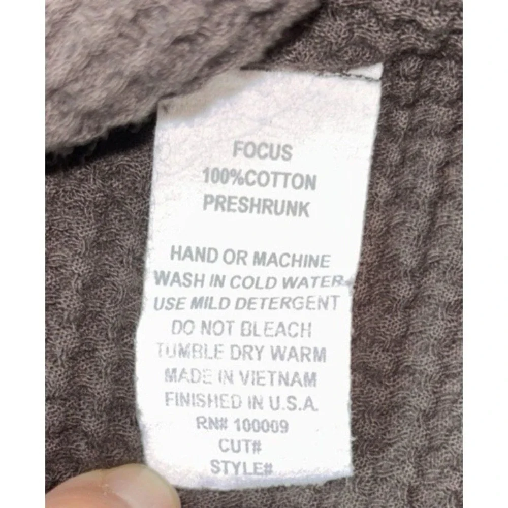 NEW Focus‎ Casual Life Open Cardigan Waffle Size Med Pockets Pre Shrunk Brown - Picture 9 of 9